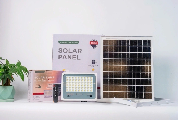 Đèn năng lượng mặt trời 100W 2024 VS100 3 màu